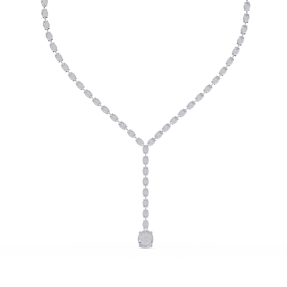 16.05 Ct Oval Diamond Drop Necklace 14K Gold Lab Grown Diamonds