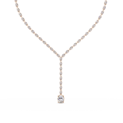 16.05 Ct Oval Diamond Drop Necklace 14K Gold Lab Grown Diamonds