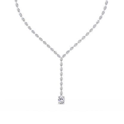 16.05 Ct Oval Diamond Drop Necklace 14K Gold Lab Grown Diamonds
