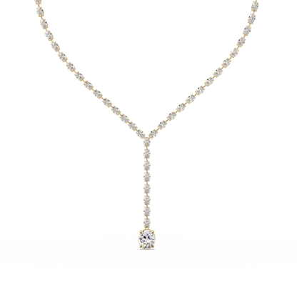 16.05 Ct Oval Diamond Drop Necklace 14K Gold Lab Grown Diamonds