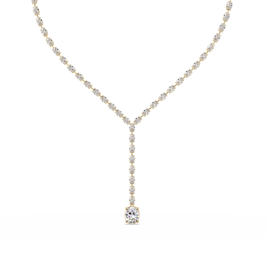 16.05 Ct Oval Diamond Drop Necklace 14K Gold Lab Grown Diamonds