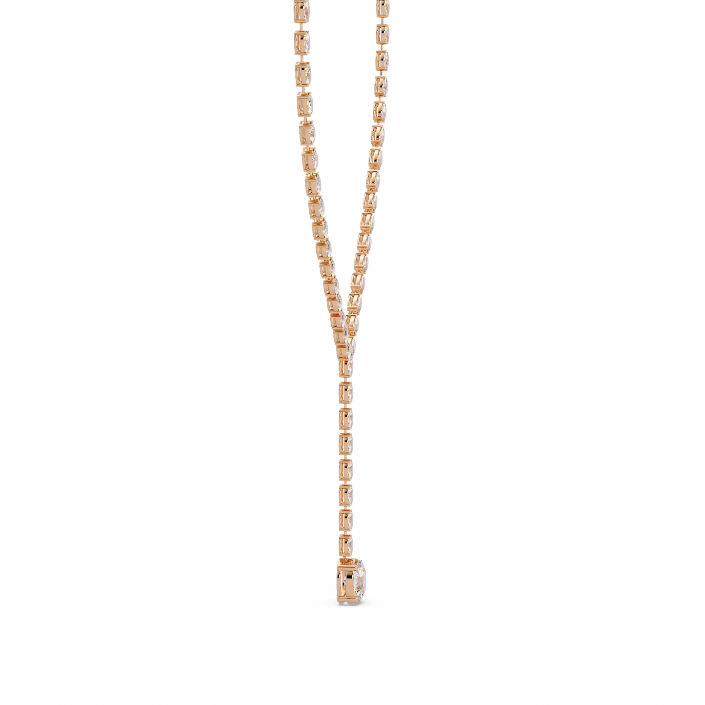 16.05 Ct Oval Diamond Drop Necklace 14K Gold Lab Grown Diamonds