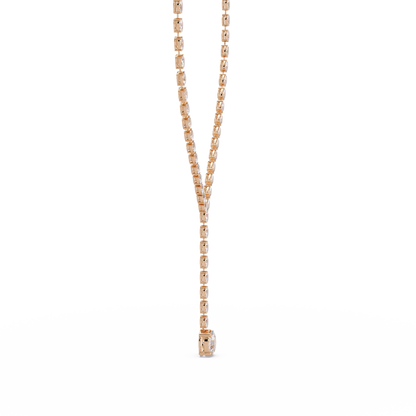 16.05 Ct Oval Diamond Drop Necklace 14K Gold Lab Grown Diamonds