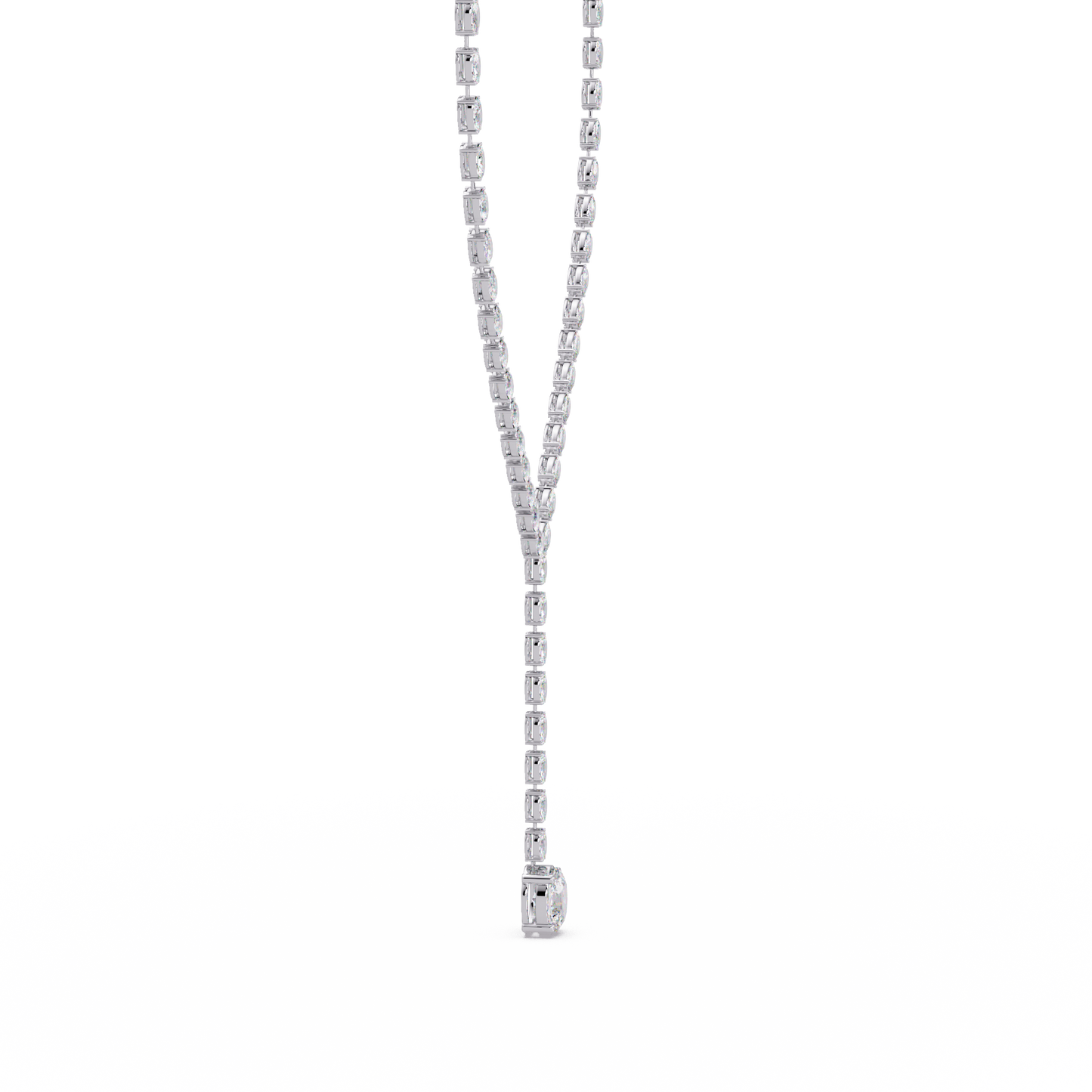 16.05 Ct Oval Diamond Drop Necklace 14K Gold Lab Grown Diamonds