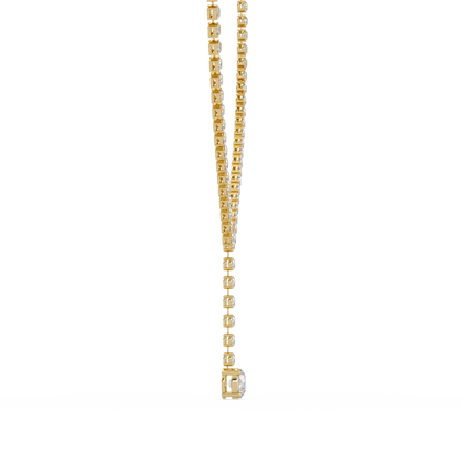 Diamond Drop Necklace 23.66 Carat Round Lab Grown Diamonds 14K Gold