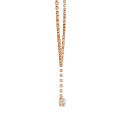 Diamond Drop Necklace 23.66 Carat Round Lab Grown Diamonds 14K Gold