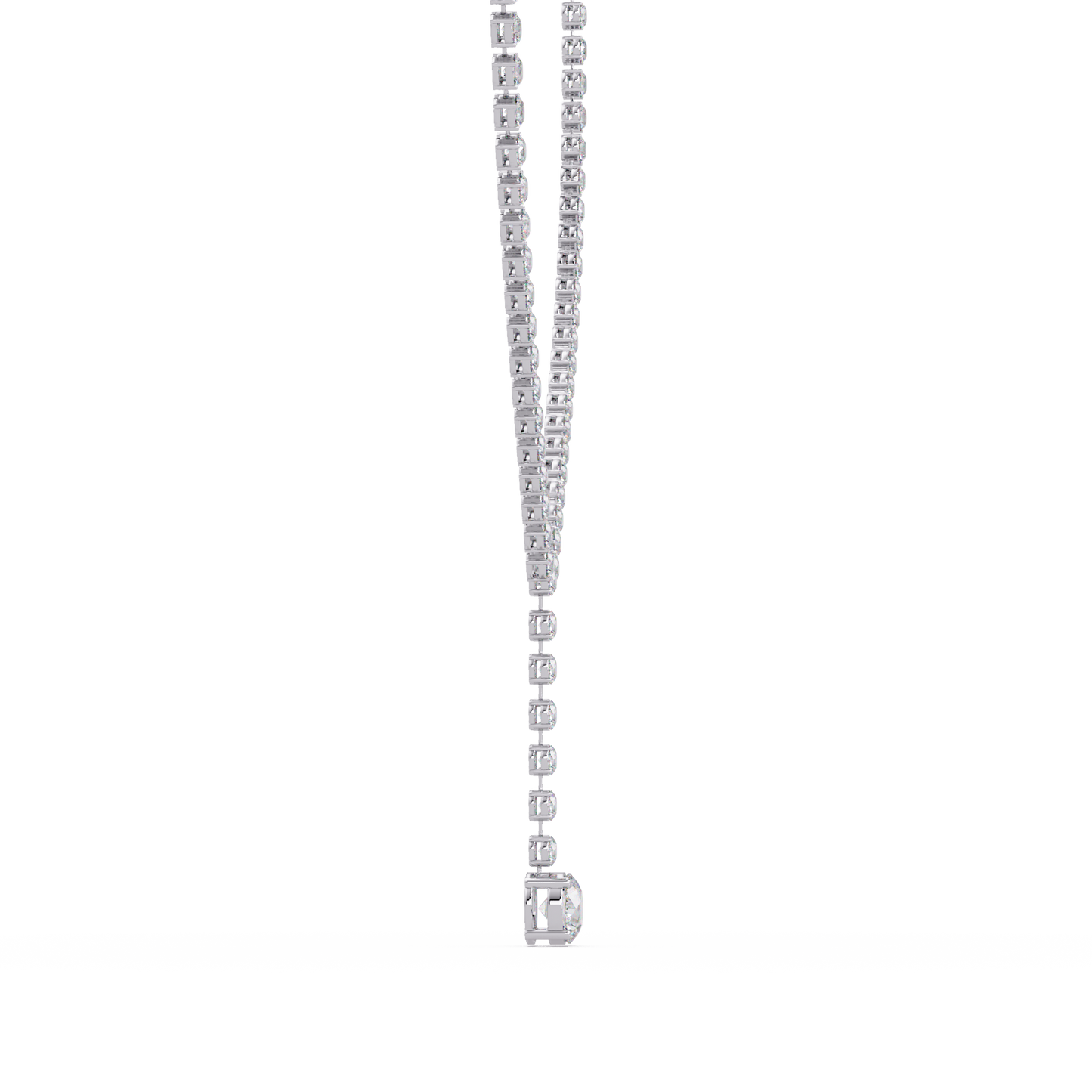 Diamond Drop Necklace 23.66 Carat Round Lab Grown Diamonds 14K Gold