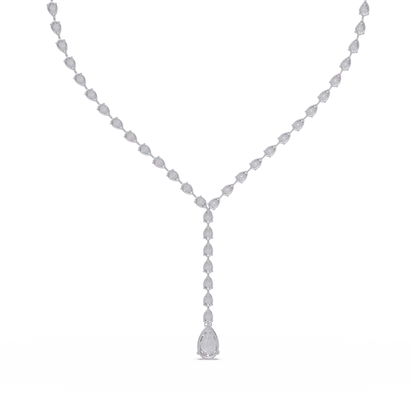 16.25 Ct Pear Diamond Drop Necklace In 14K Gold Lab Grown