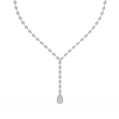 16.25 Ct Pear Diamond Drop Necklace In 14K Gold Lab Grown