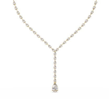 16.25 Ct Pear Diamond Drop Necklace In 14K Gold Lab Grown