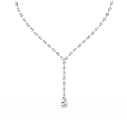16.25 Ct Pear Diamond Drop Necklace In 14K Gold Lab Grown