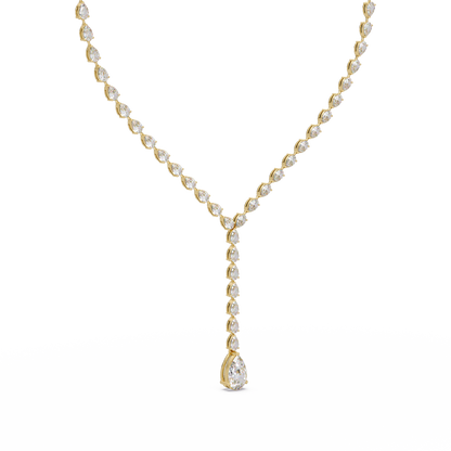 16.25 Ct Pear Diamond Drop Necklace In 14K Gold Lab Grown
