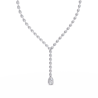 16.25 Ct Pear Diamond Drop Necklace In 14K Gold Lab Grown