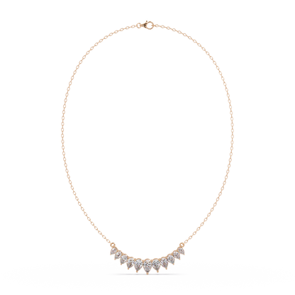 4.44 Carat Graduated Pear Diamond Necklace In 14K Gold Lab Grown