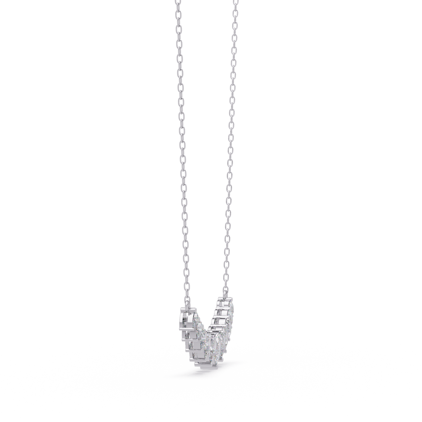 4.44 Carat Graduated Pear Diamond Necklace In 14K Gold Lab Grown