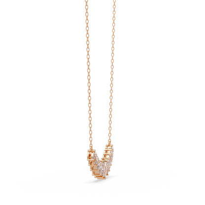 4.44 Carat Graduated Pear Diamond Necklace In 14K Gold Lab Grown