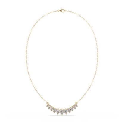 4.44 Carat Graduated Pear Diamond Necklace In 14K Gold Lab Grown