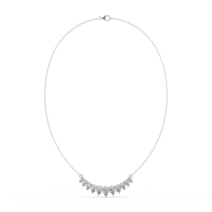 4.44 Carat Graduated Pear Diamond Necklace In 14K Gold Lab Grown