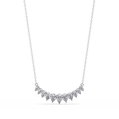 4.44 Carat Graduated Pear Diamond Necklace In 14K Gold Lab Grown