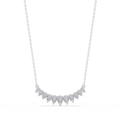4.44 Carat Graduated Pear Diamond Necklace In 14K Gold Lab Grown