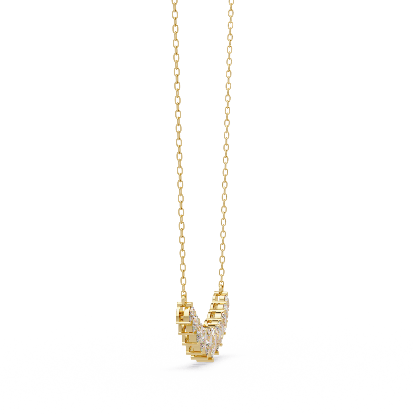 4.44 Carat Graduated Pear Diamond Necklace In 14K Gold Lab Grown