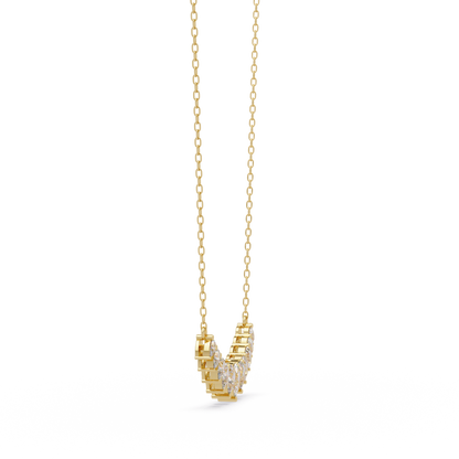4.44 Carat Graduated Pear Diamond Necklace In 14K Gold Lab Grown