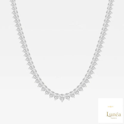 North South Pear-Cut Diamond Tennis Necklace