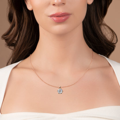 2.20 CT Round Lab-Grown Diamond Crown Solitaire Pendant Necklace in 14K Gold & Platinum