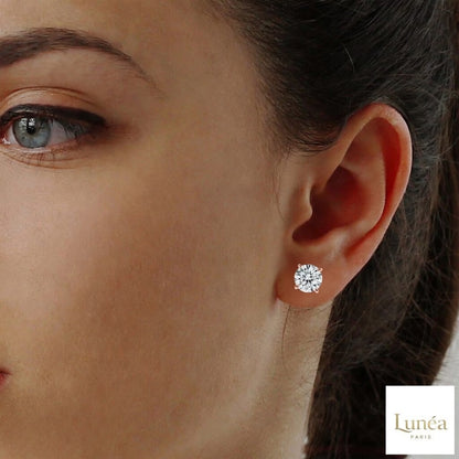 Lab Grown Diamond Stud Earrings – 1 to 4 CTW | 14K White, Yellow & Rose Gold