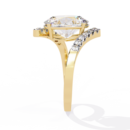 2.41 CTW Oval Lab-Grown Diamond Two-Tone Open Wrap Engagement Ring in 14K Gold