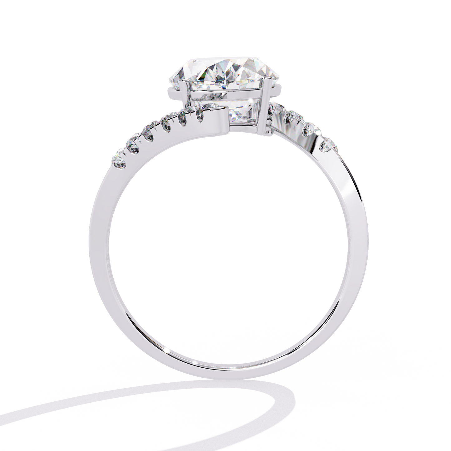 2.41 CTW Oval Lab-Grown Diamond Two-Tone Open Wrap Engagement Ring in 14K Gold