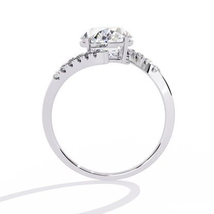 2.41 CTW Oval Lab-Grown Diamond Two-Tone Open Wrap Engagement Ring in 14K Gold