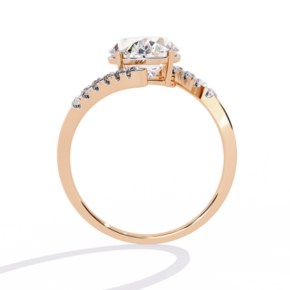 2.41 CTW Oval Lab-Grown Diamond Two-Tone Open Wrap Engagement Ring in 14K Gold
