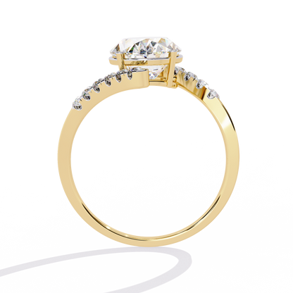 2.41 CTW Oval Lab-Grown Diamond Two-Tone Open Wrap Engagement Ring in 14K Gold