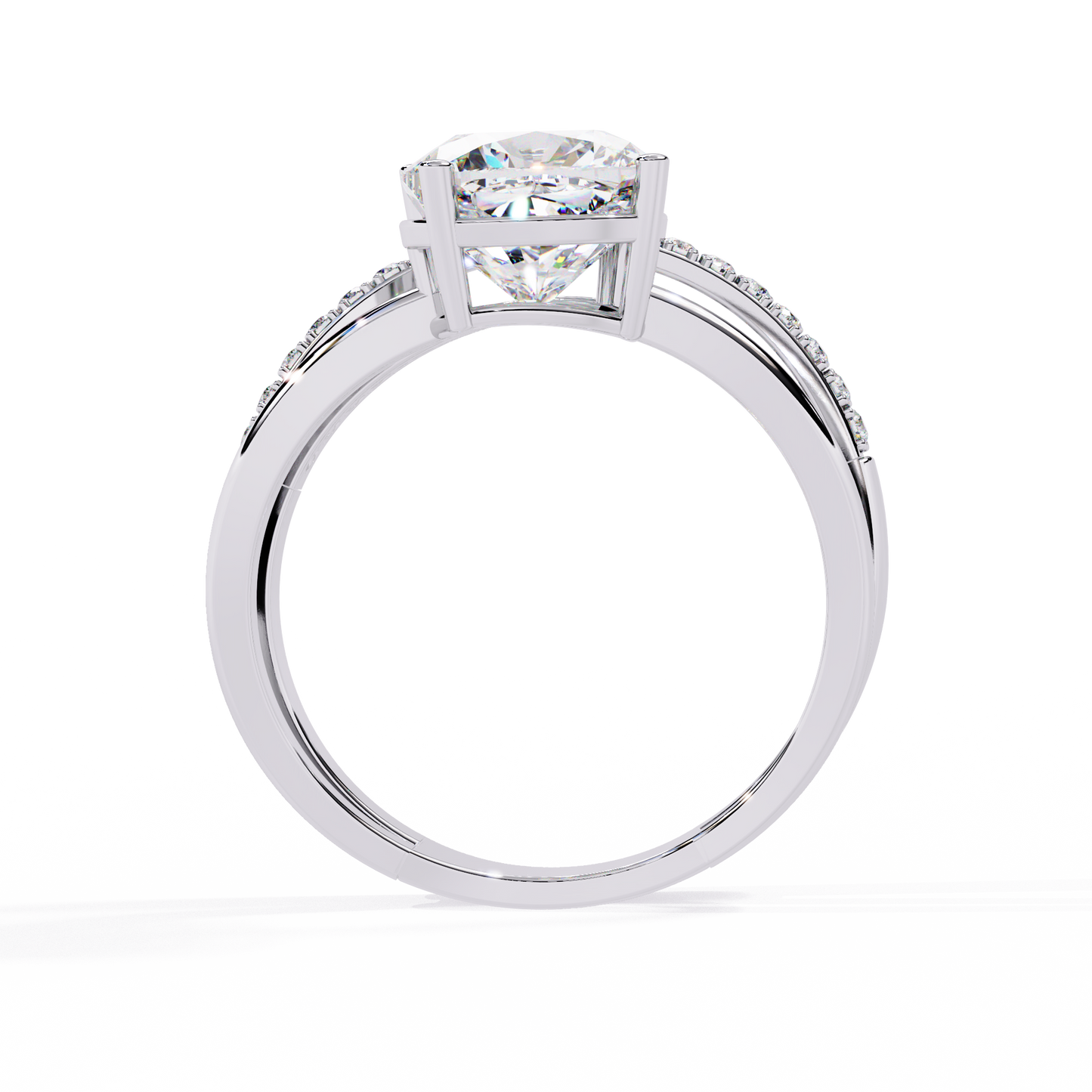 2.41 CTW Cushion-Cut Lab-Grown Diamond Open Wrap Engagement Ring Set in 14K Gold