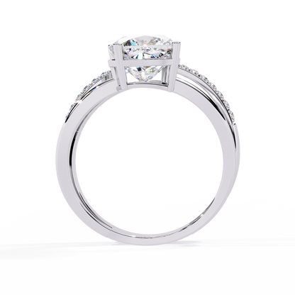 2.41 CTW Cushion-Cut Lab-Grown Diamond Open Wrap Engagement Ring Set in 14K Gold