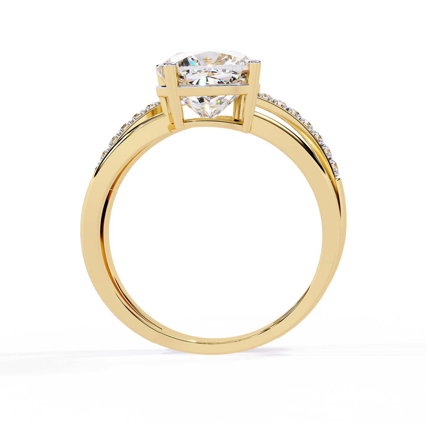 2.41 CTW Cushion-Cut Lab-Grown Diamond Open Wrap Engagement Ring Set in 14K Gold
