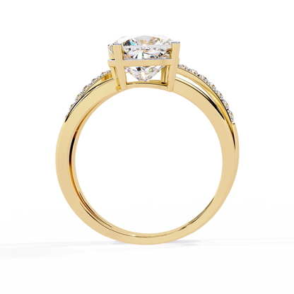 2.41 CTW Cushion-Cut Lab-Grown Diamond Open Wrap Engagement Ring Set in 14K Gold