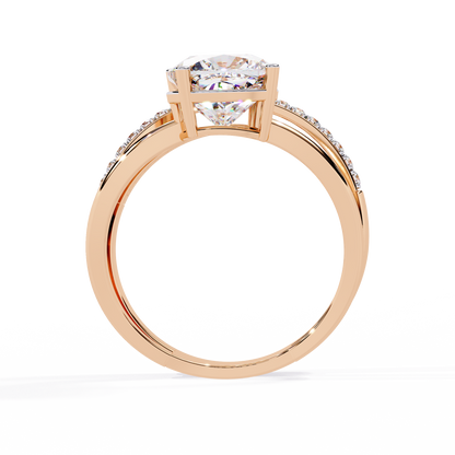 2.41 CTW Cushion-Cut Lab-Grown Diamond Open Wrap Engagement Ring Set in 14K Gold