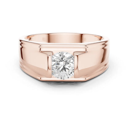 1.00 CT Round Lab-Grown Diamond Men’s Channel-Set Wide Ring in 14K Gold