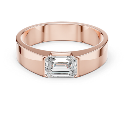 1.02 CT Emerald-Cut Lab-Grown Diamond Men’s Band in 14K Gold