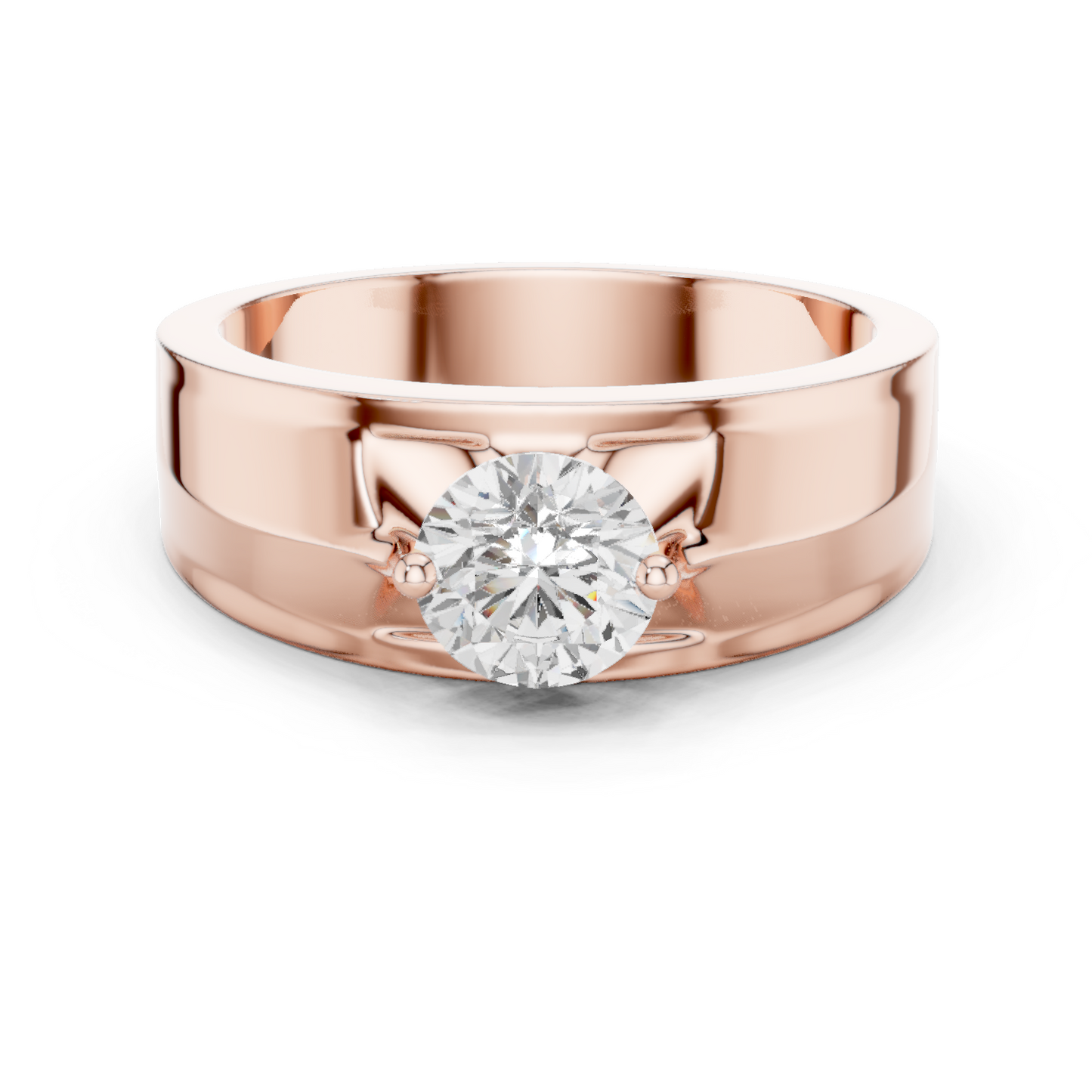 1.00 CT Round Lab-Grown Diamond Men’s Solitaire Ring in 14K Gold