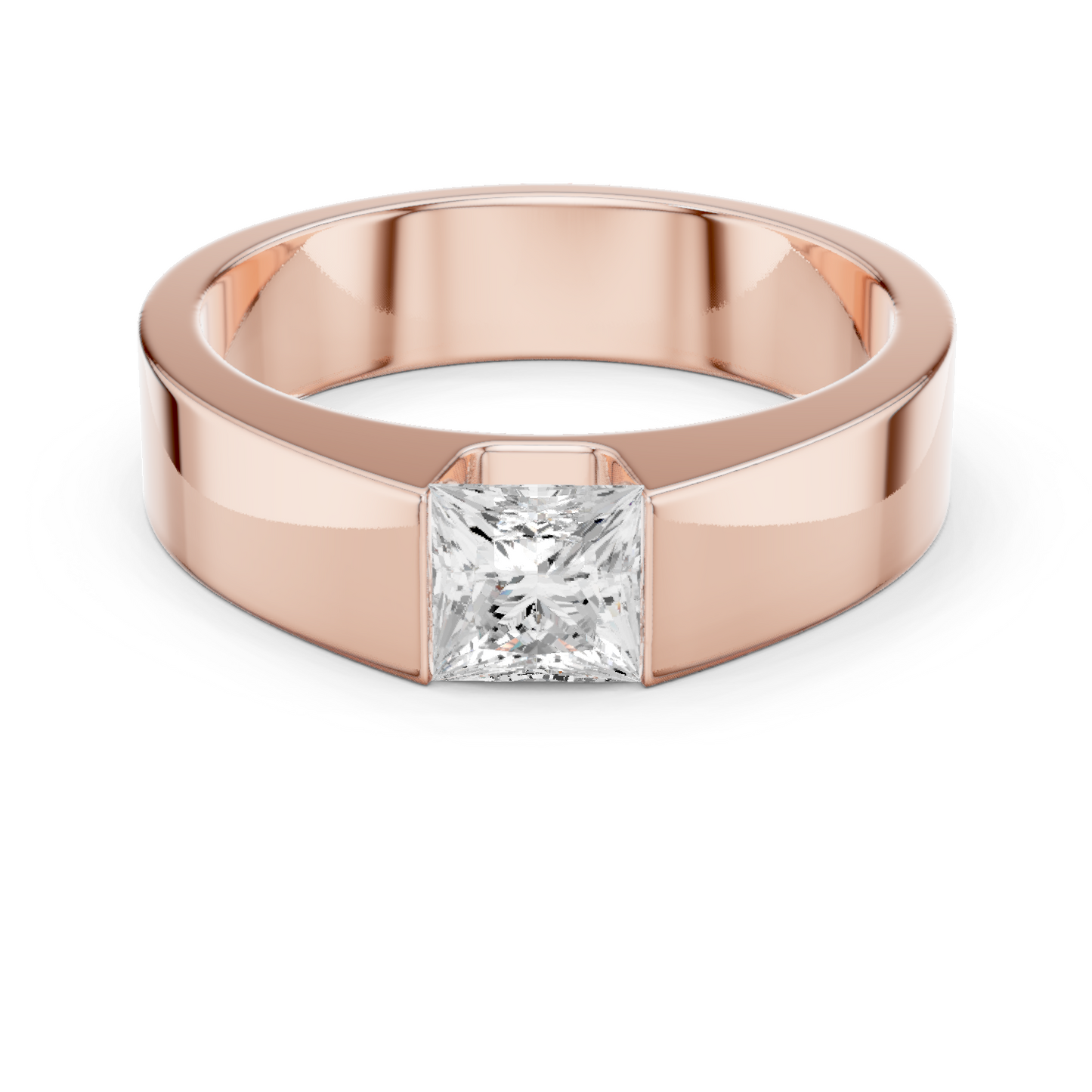 1.00 CT Princess-Cut Lab-Grown Diamond Men’s Band in 14K Gold