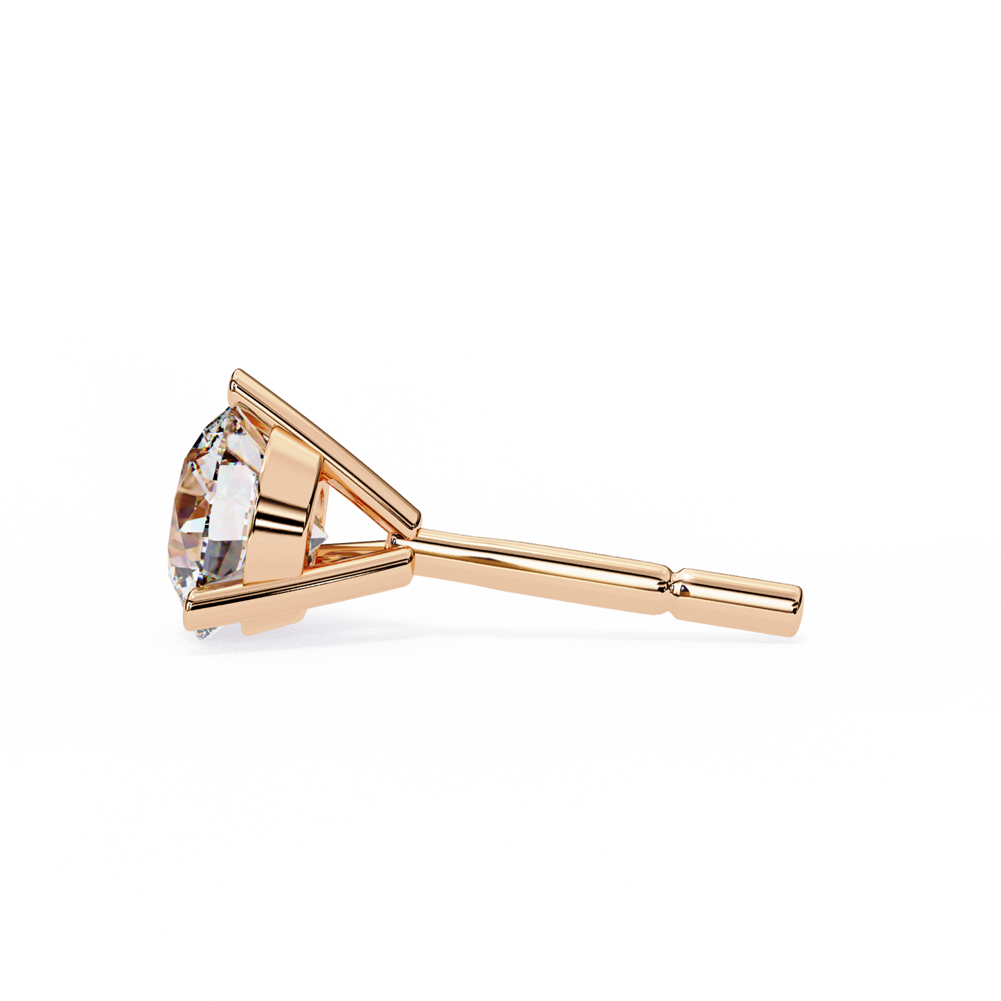 2.57 CTW Round Lab-Grown Diamond Three-Prong Martini Stud Earrings in 14K Gold