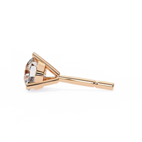 2.57 CTW round lab-grown diamond stud earrings in a three-prong martini setting crafted from 14K gold.