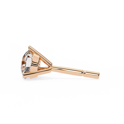 2.57 CTW Round Lab-Grown Diamond Three-Prong Martini Stud Earrings in 14K Gold