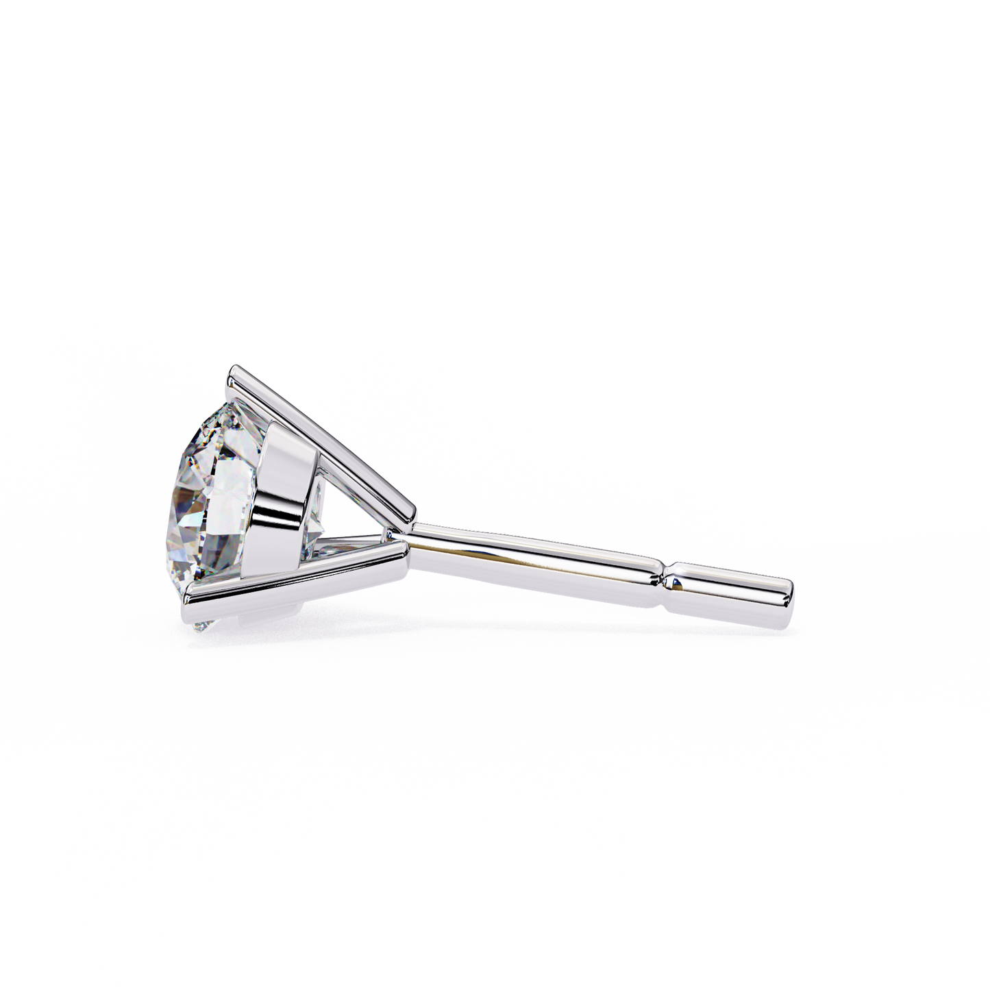 2.57 CTW Round Lab-Grown Diamond Three-Prong Martini Stud Earrings in 14K Gold