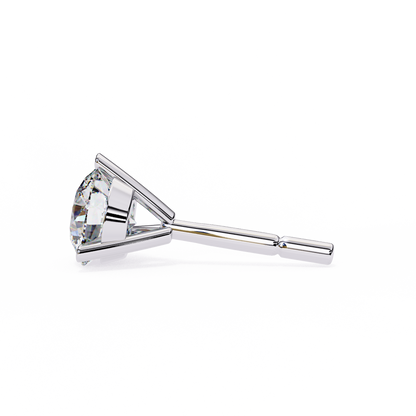 2.57 CTW Round Lab-Grown Diamond Three-Prong Martini Stud Earrings in 14K Gold