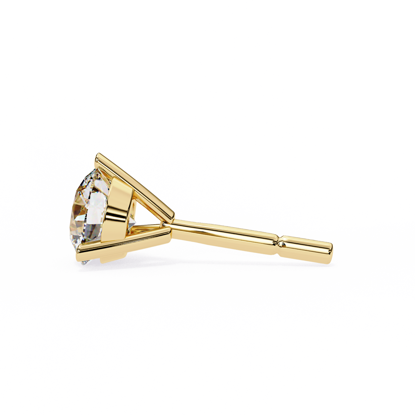 2.57 CTW Round Lab-Grown Diamond Three-Prong Martini Stud Earrings in 14K Gold
