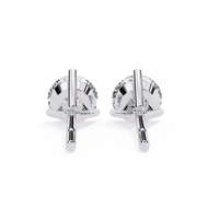 2.57 CTW round lab-grown diamond stud earrings in a three-prong martini setting crafted from 14K gold.